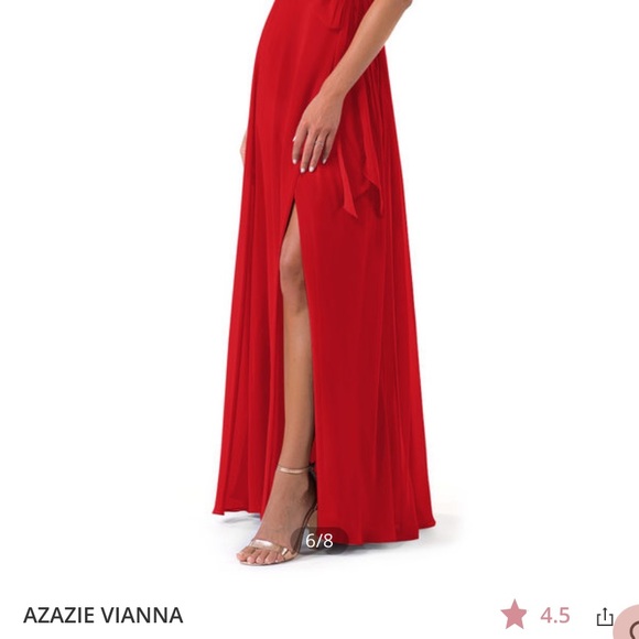 Azazie Vienna Dress in Red - Picture 3 of 4